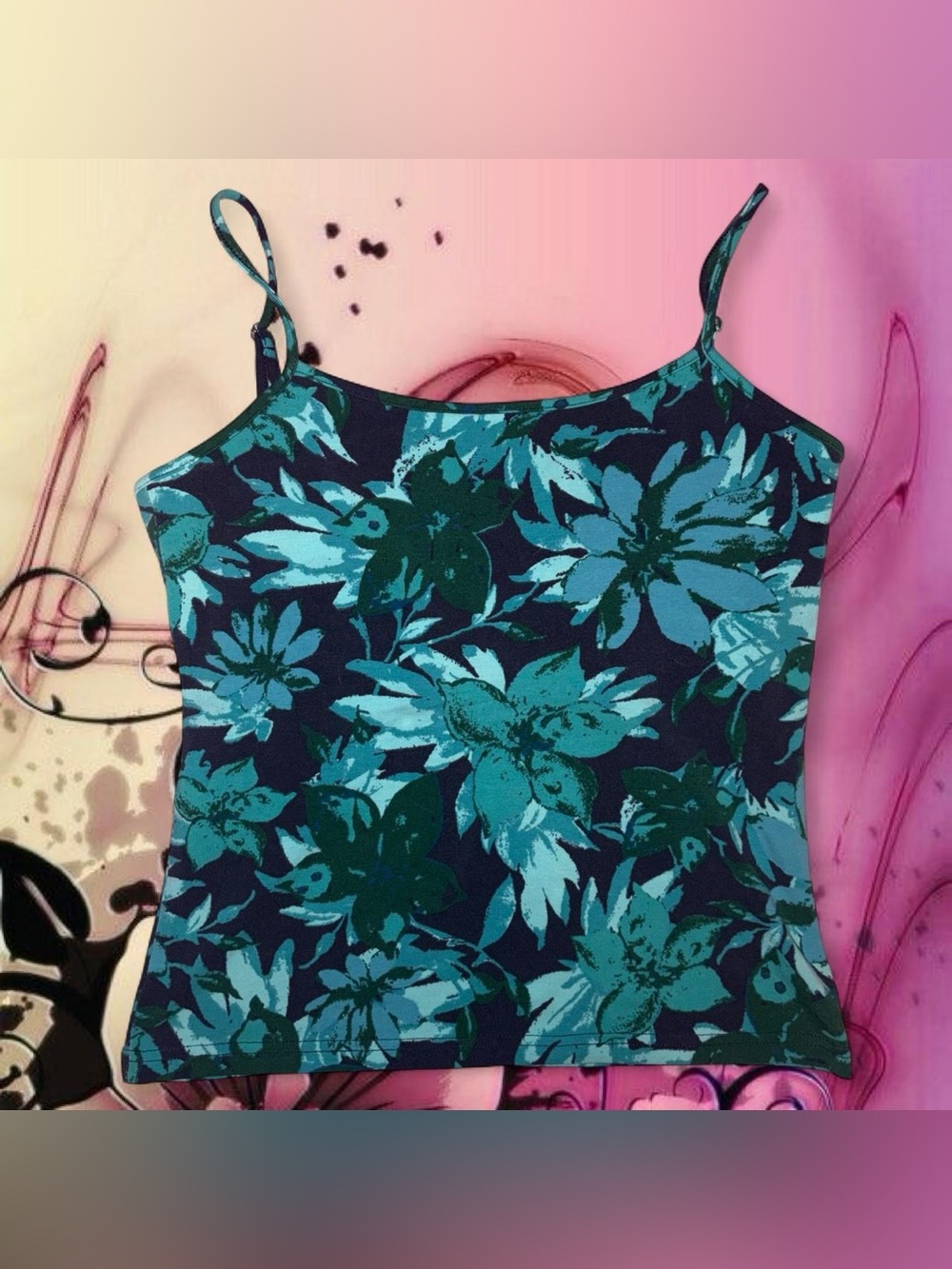 NWOT 90s floral cami - st. john’s bay, fits like sm 100% cotton